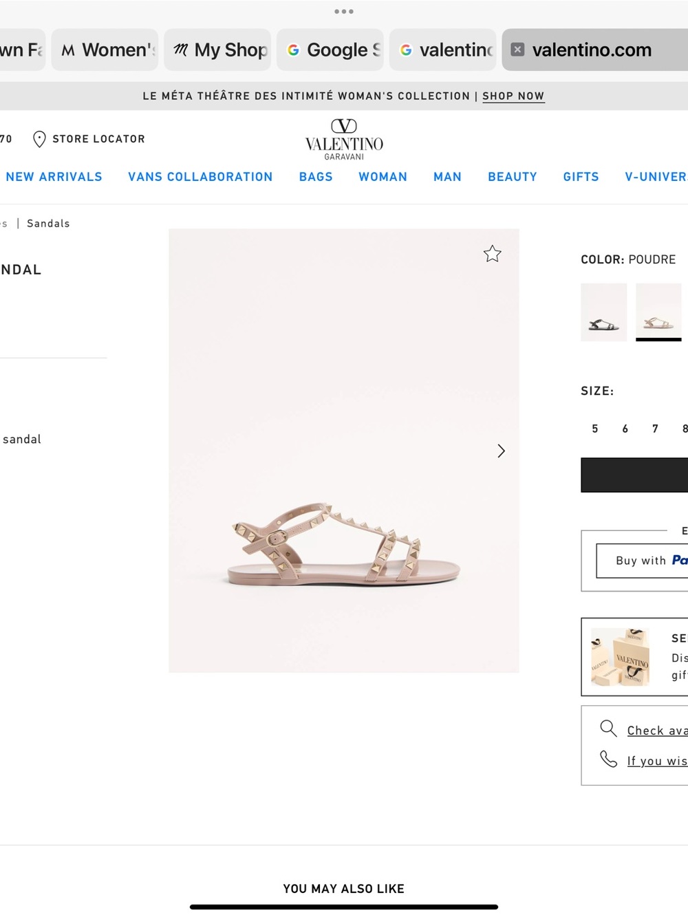 Valentino Garavani Rockstud T-Strap Rubber Sandals - Picture 6 of 6